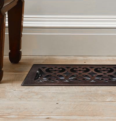 Decorative floor registers add style to your home office