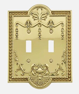 polished brass Como switch plate