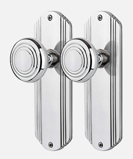 Streamline deco door set in polished chrome