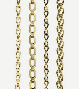 Solid brass chain in 9 sizes and 5 finishes