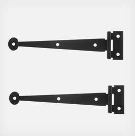 Bean tip cabinet strap hinges