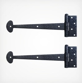 Bean tip half-mortise strap door hinges