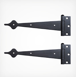 Spear tip half-surface door hinge