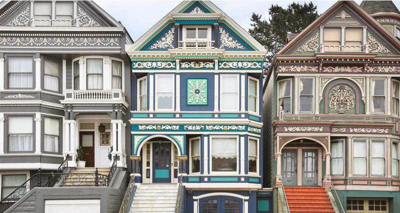 Row of Victorian houses