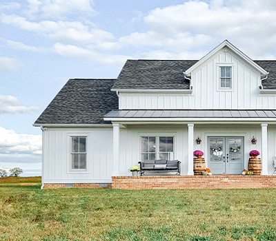 A newly built farmhouse in Ohio.